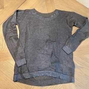 Banana Republic Navy Shimmer Metallic Knit Crewneck Sweater